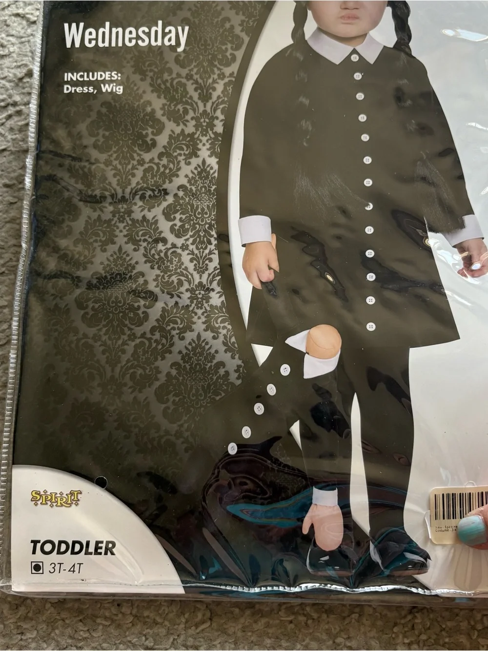 Spirit Addams Family Wednesday Toddler Costume 3T 4T Halloween